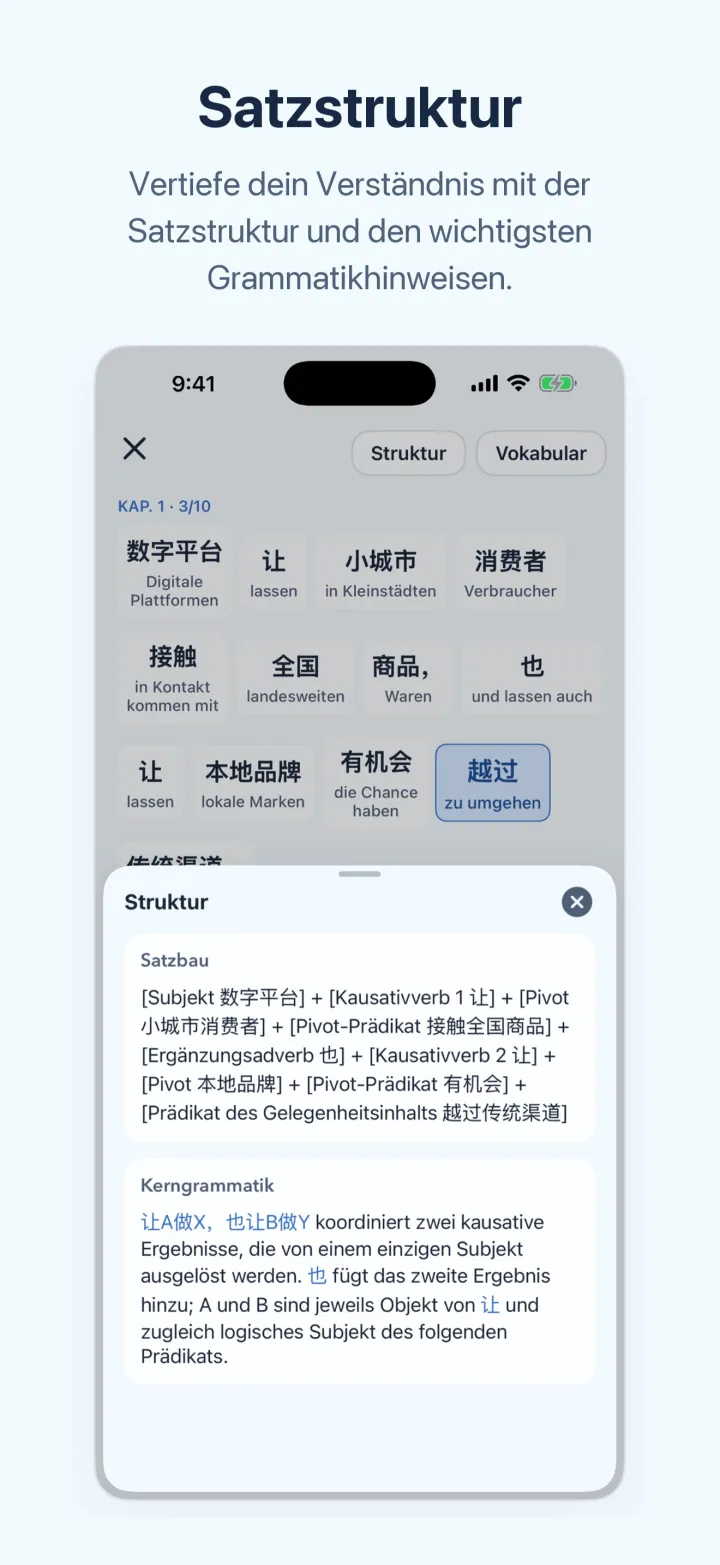 News-Chinesisch lernen auf dem iPhone – Satzstruktur